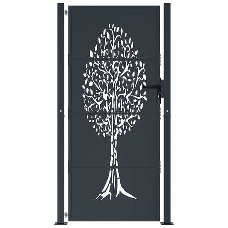 Port vidaxl 105x205 cm avec arbre conception en acier anthracite -colored
