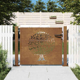 Vidaxl poort 105x105 cm conception d'arbre Cortenstaal