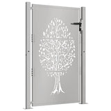 Vidaxl poort 105x130 cm Design d'arbre Cortenstaal