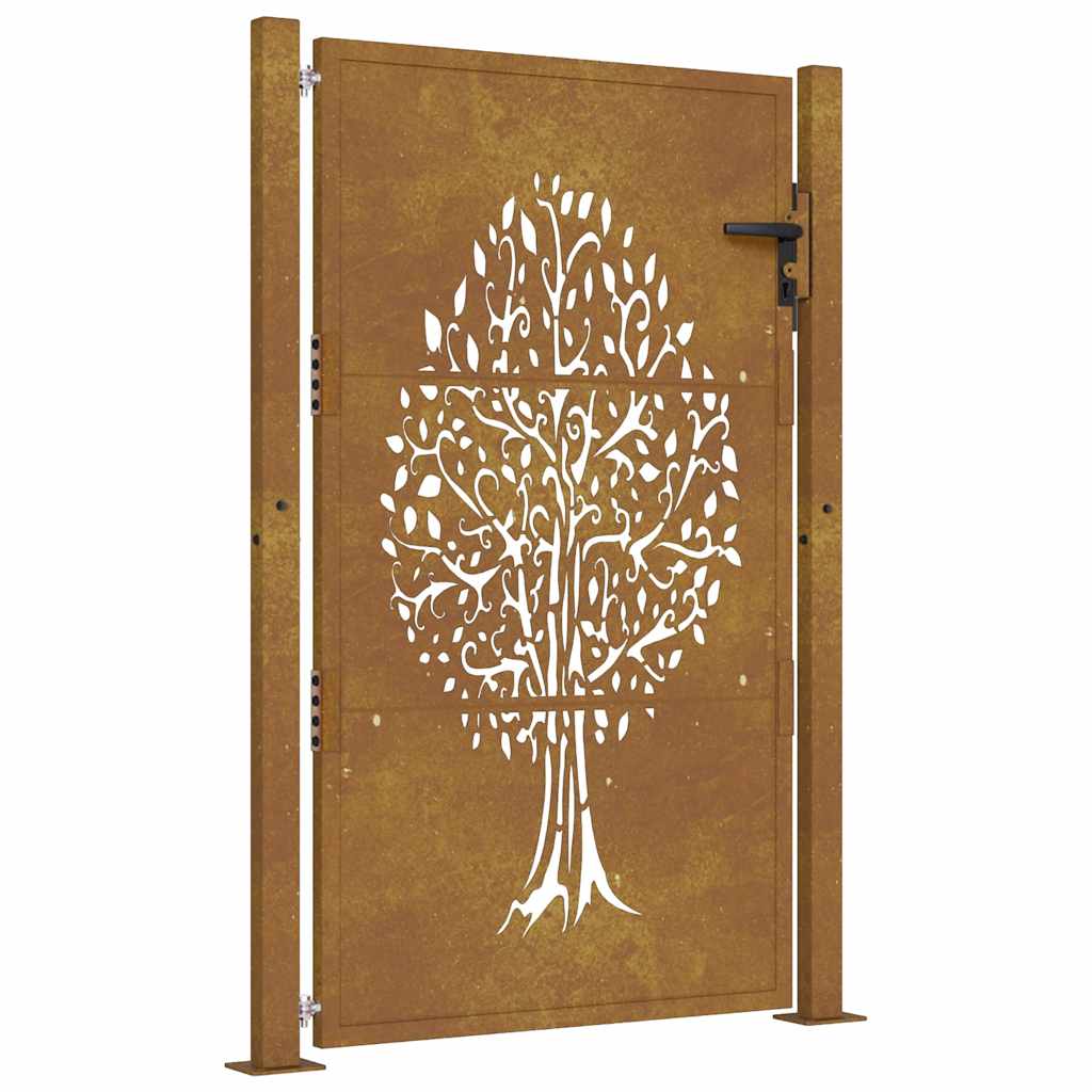 Vidaxl poort 105x155 cm conception d'arbre Cortenstaal