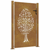 Vidaxl poort 105x155 cm conception d'arbre Cortenstaal