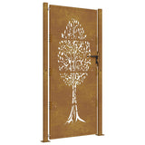 Vidaxl poort 105x180 cm conception d'arbre Cortenstaal
