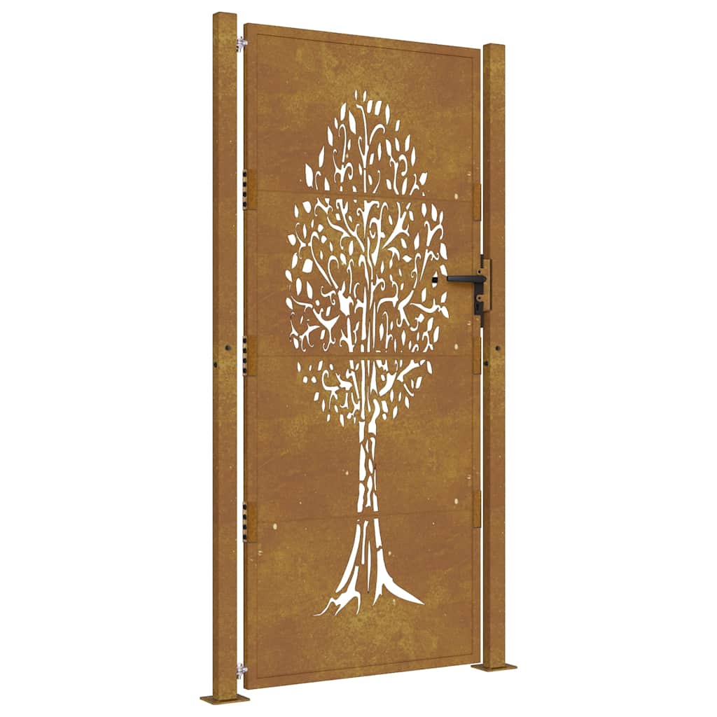 Vidaxl poort 105x205 cm Cortenstaal Boom Design
