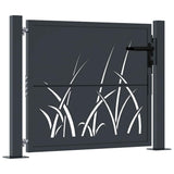 Port Vidaxl 105x105 cm avec conception d'herbe Anthracite en acier -colore