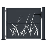 Port Vidaxl 105x105 cm avec conception d'herbe Anthracite en acier -colore