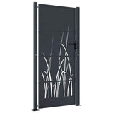 Port Vidaxl 105x205 cm avec conception d'herbe Anthracite en acier -colore