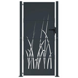 Port Vidaxl 105x205 cm avec conception d'herbe Anthracite en acier -colore