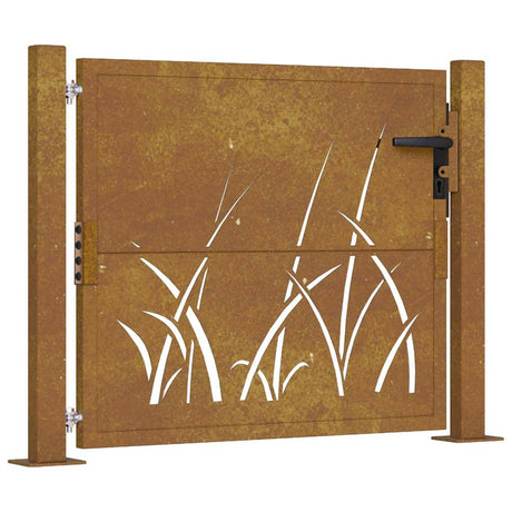Vidaxxl portail gazon design 100x100 cm acier corten