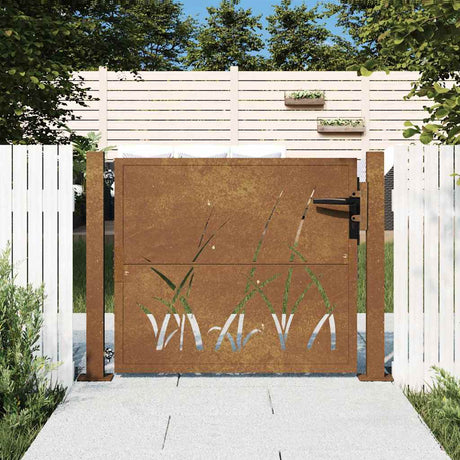 Vidaxxl portail gazon design 100x100 cm acier corten