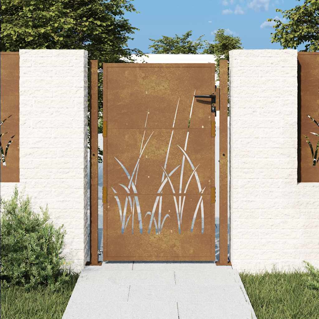 Vidaxxl portail gazon design 100x150 cm acier corten