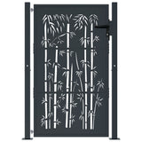 Port vidaxl avec conception en bambou 105x130 cm en acier de couleur anthracite