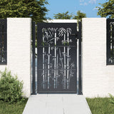 Port vidaxl avec conception en bambou 105x130 cm en acier de couleur anthracite