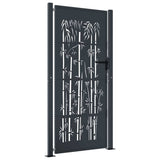Port vidaxl avec conception en bambou 105x205 cm en acier de couleur anthracite