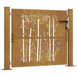 Port vidaxl avec conception de bambou 105x105 cm en acier