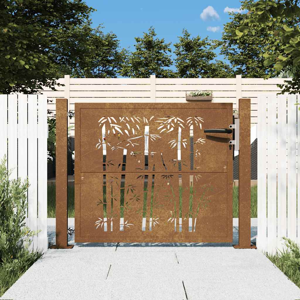Port vidaxl avec conception de bambou 105x105 cm en acier