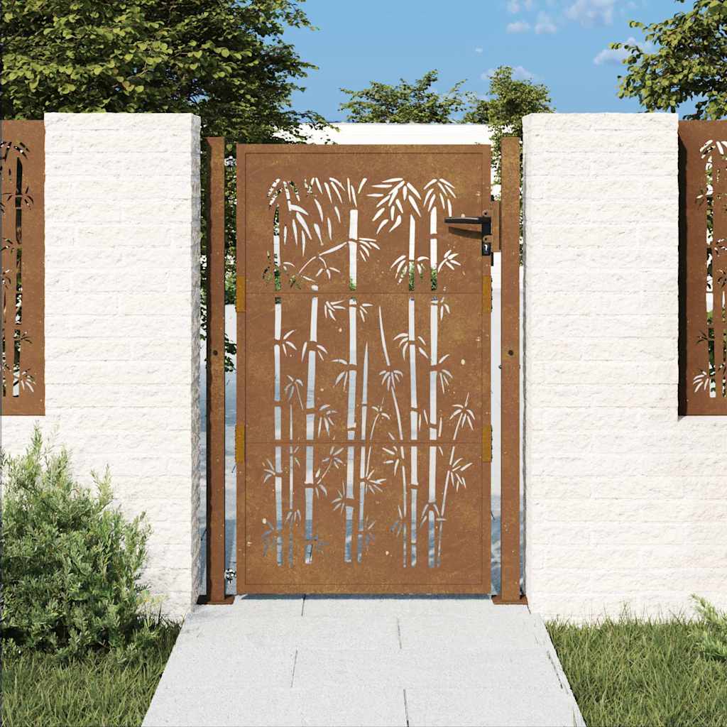 Portail Vidaxxl design bambou 100x150 cm acier corten