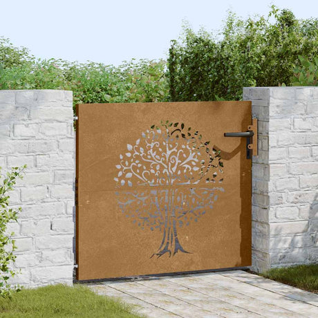 Vidaxl poort 85x75 cm conception d'arbre Cortenstaal