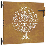 Vidaxl poort 85x100 cm Design d'arbre Cortenstaal