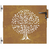 Vidaxl poort 85x100 cm Design d'arbre Cortenstaal