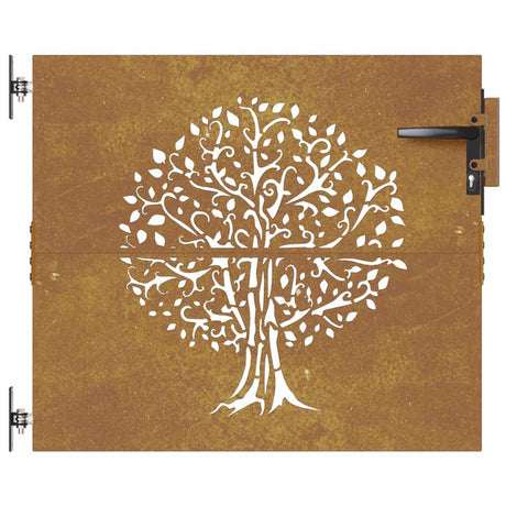Vidaxl poort 85x100 cm Design d'arbre Cortenstaal