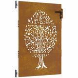 Vidaxxl portail 85x125 cm design arbre acier corten