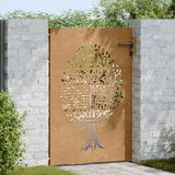 Vidaxxl portail 85x125 cm design arbre acier corten