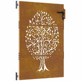 Vidaxxl portail 85x150 cm design arbre acier corten