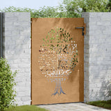 Vidaxxl portail 85x150 cm design arbre acier corten