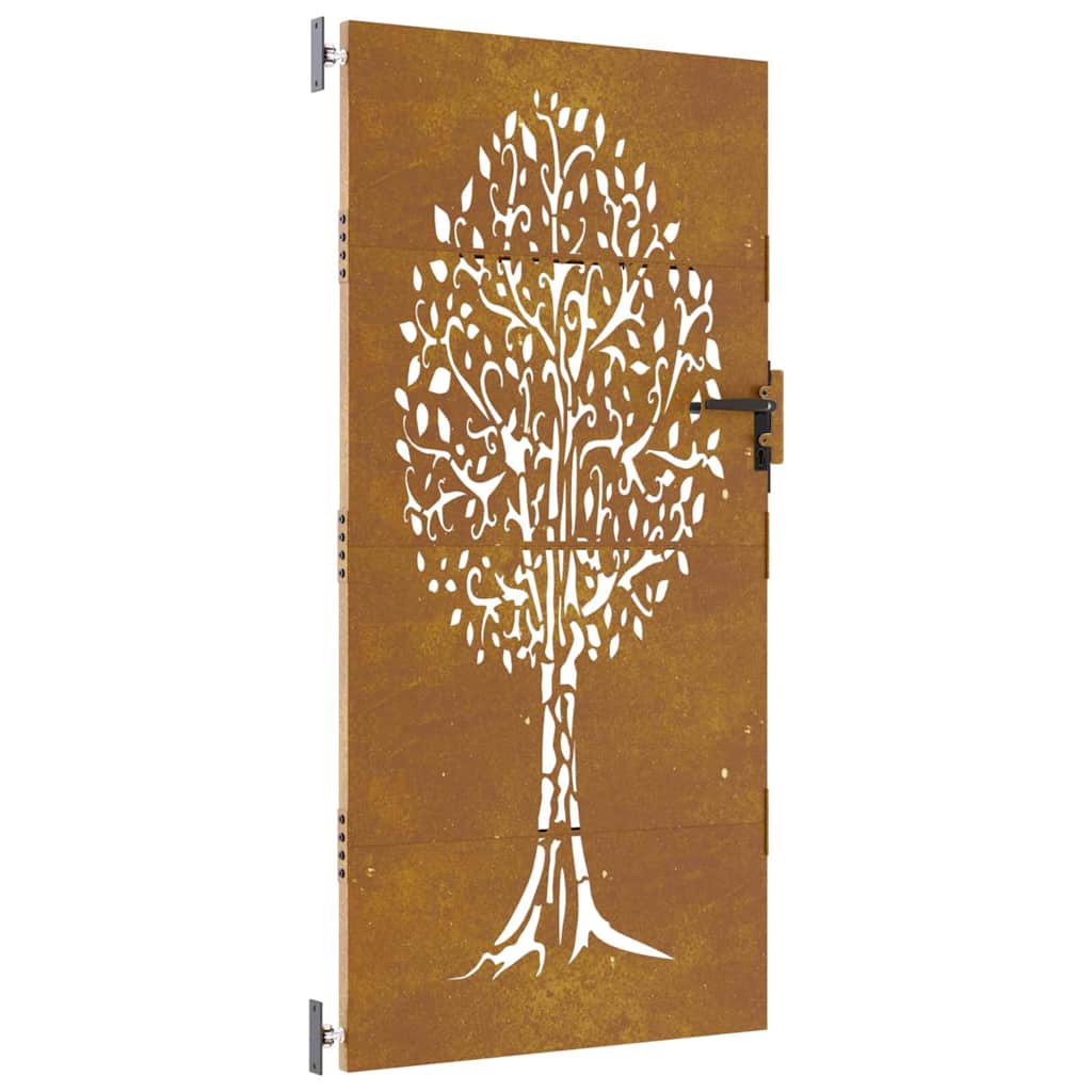 Vidaxxl portail 85x200 cm design arbre acier corten