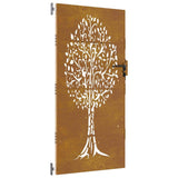 Vidaxxl portail 85x200 cm design arbre acier corten