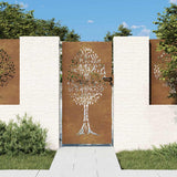 Vidaxxl portail 85x200 cm design arbre acier corten