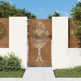 Vidaxxl portail 85x200 cm design arbre acier corten