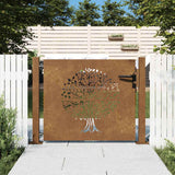 Vidaxl poort 105x80 cm conception d'arbre Cortenstaal