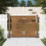 Vidaxxl portail 105x105 cm design arbre acier corten