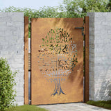 Vidaxxl portail 100x125 cm design arbre acier corten