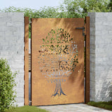 Vidaxl poort 105x155 cm conception d'arbre Cortenstaal