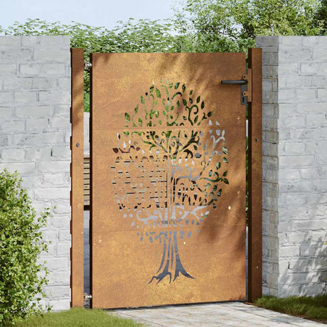 Vidaxxl portail 100x150 cm design arbre acier corten