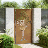 Portail Vidaxxl 105x205 cm acier corten design arbre