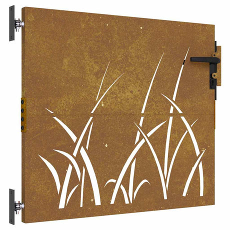 Vidaxxl portail 85x100 cm design herbe acier corten