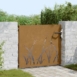 Vidaxxl portail 85x100 cm design herbe acier corten
