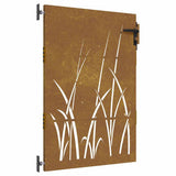 Vidaxxl portail 85x125 cm design herbe acier corten