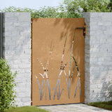 Vidaxxl portail 85x125 cm design herbe acier corten