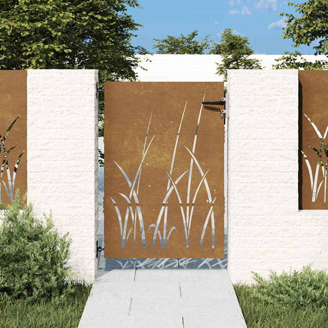 Vidaxl poort 85x150 cm conception d'herbe Cortenstaal