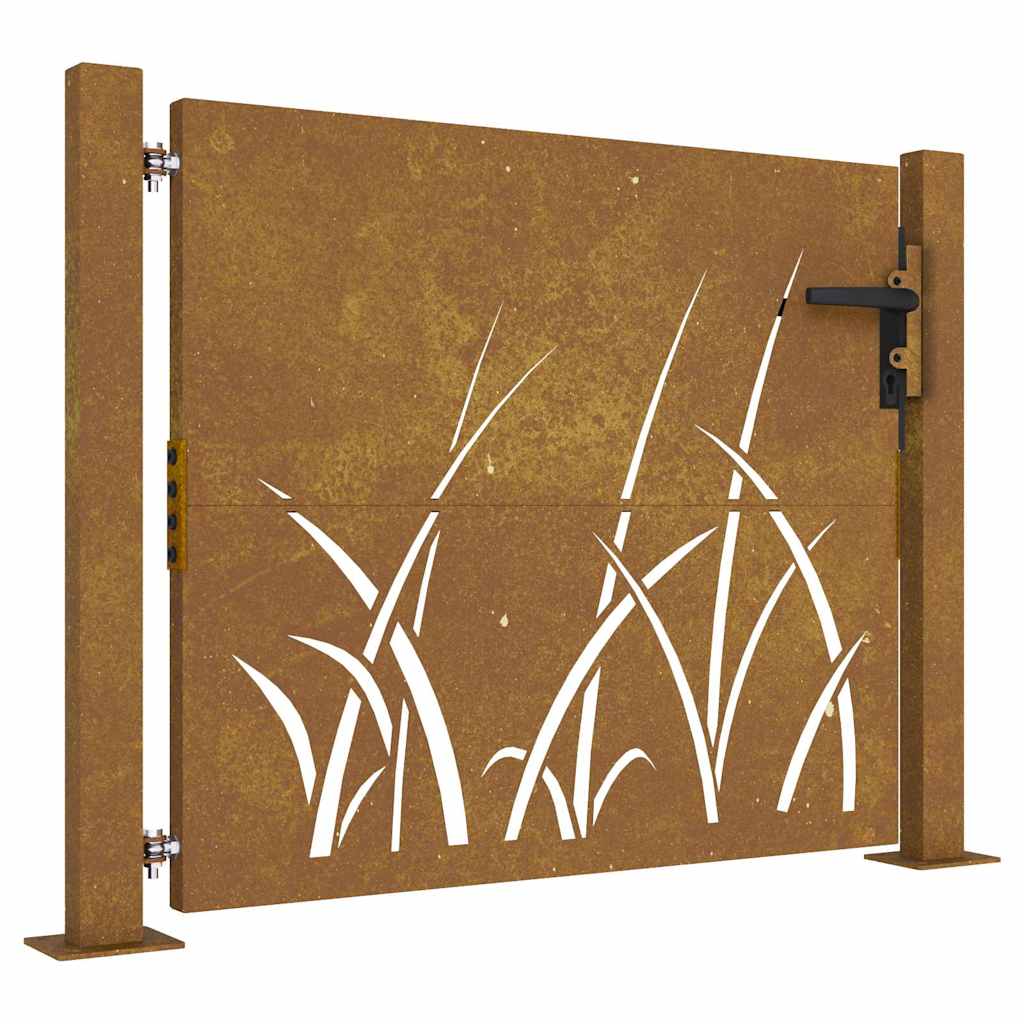 VidaXL portail 100x100 cm design herbe acier corten