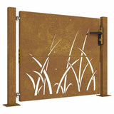 VidaXL portail 100x100 cm design herbe acier corten