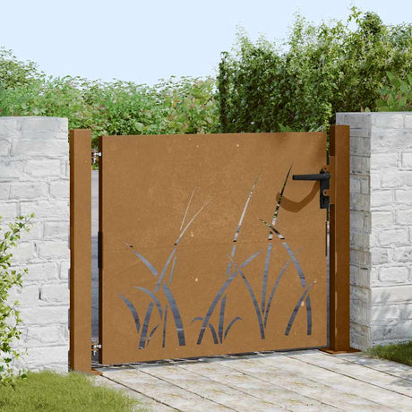 Vidaxl poort 105x105 cm conception d'herbe Cortenstaal