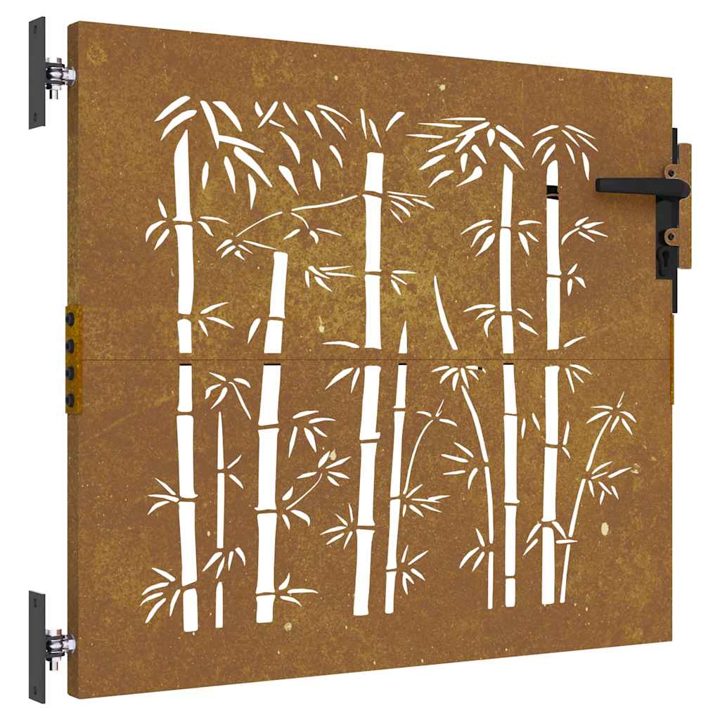 Vidaxl poort 85x75 cm Design Bamboo Cortenstaal