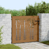 Vidaxl Poort 85x100 cm Design Bamboo Cortenstaal