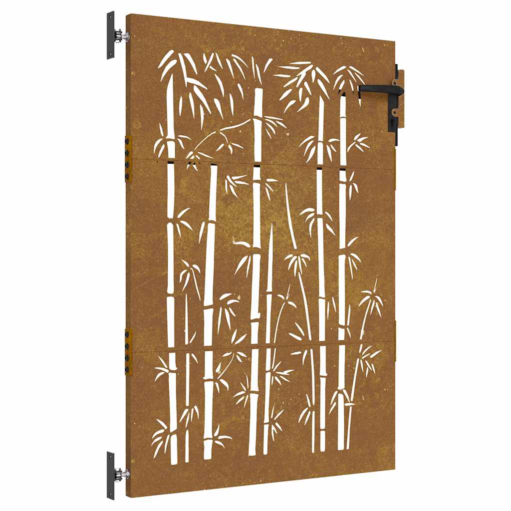 Vidaxl poort 85x125 cm Bamboo Design Cortenstaal