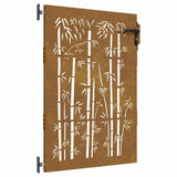 Vidaxl poort 85x125 cm Bamboo Design Cortenstaal